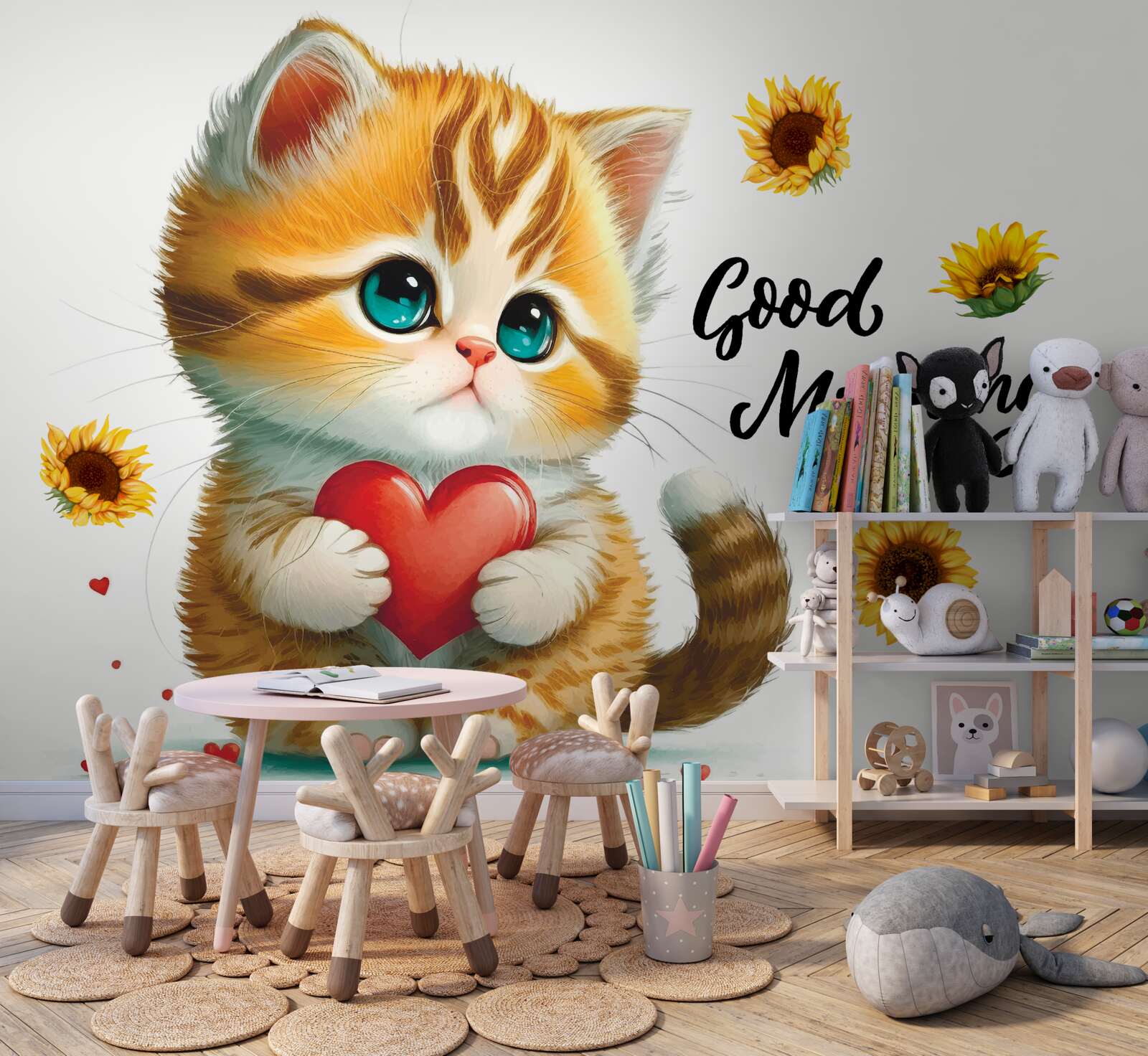 Papier peint un chat avec des souhaits