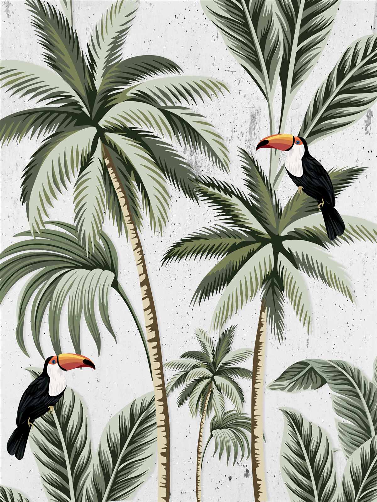 Papier peint oiseaux dans les arbres