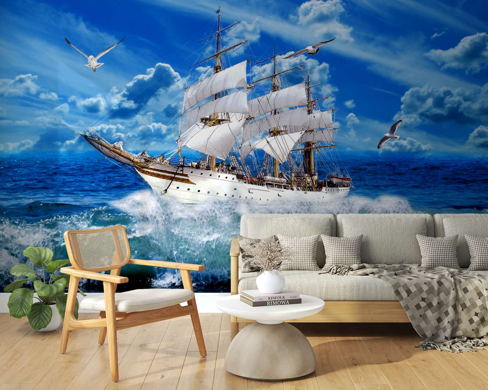 Papier peint le bateau bat la tempête