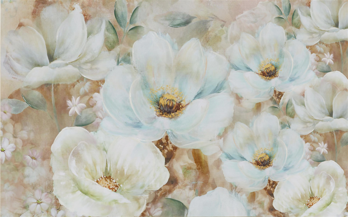 Papier peint peinture à l'aquarelle d'orchidées blanches comme la neige
