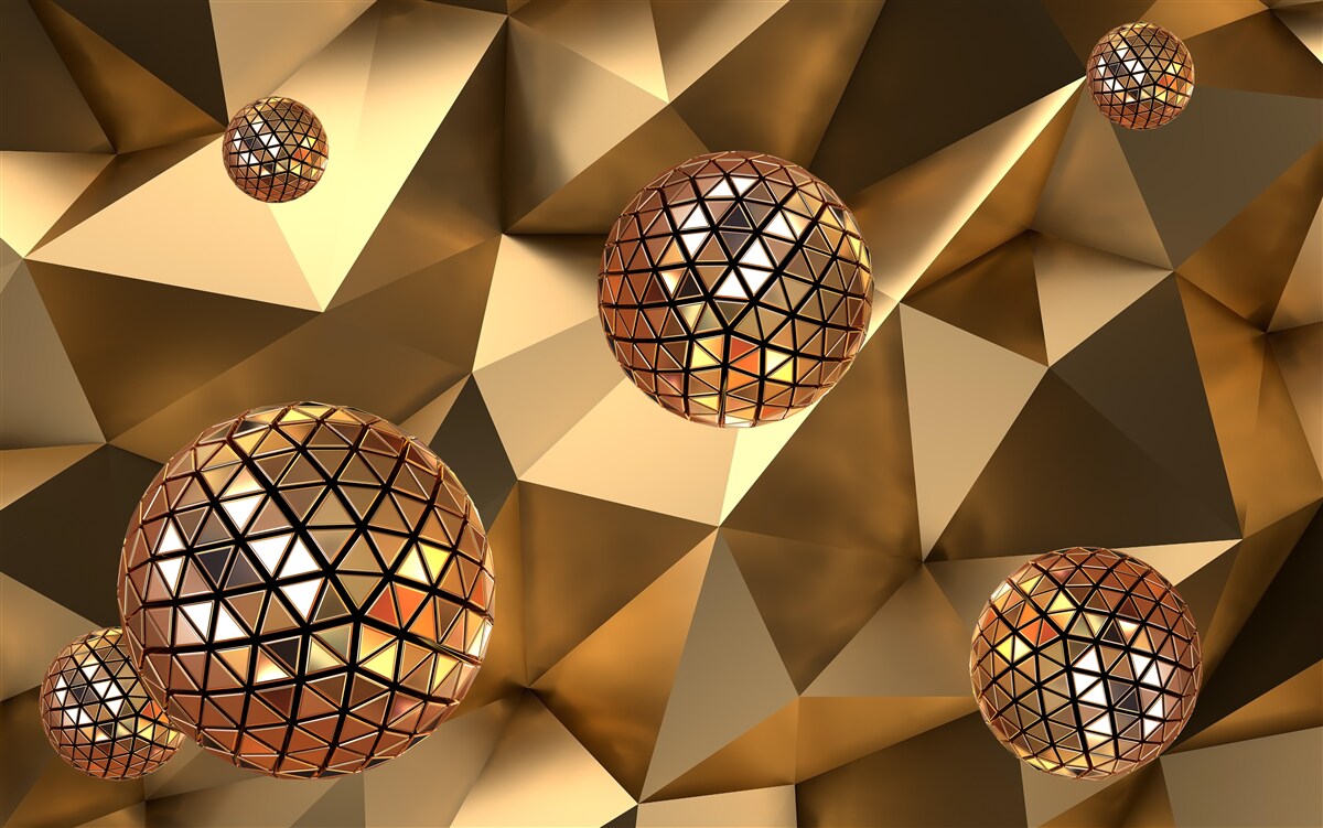 Papier peint Boules disco flottantes 3d