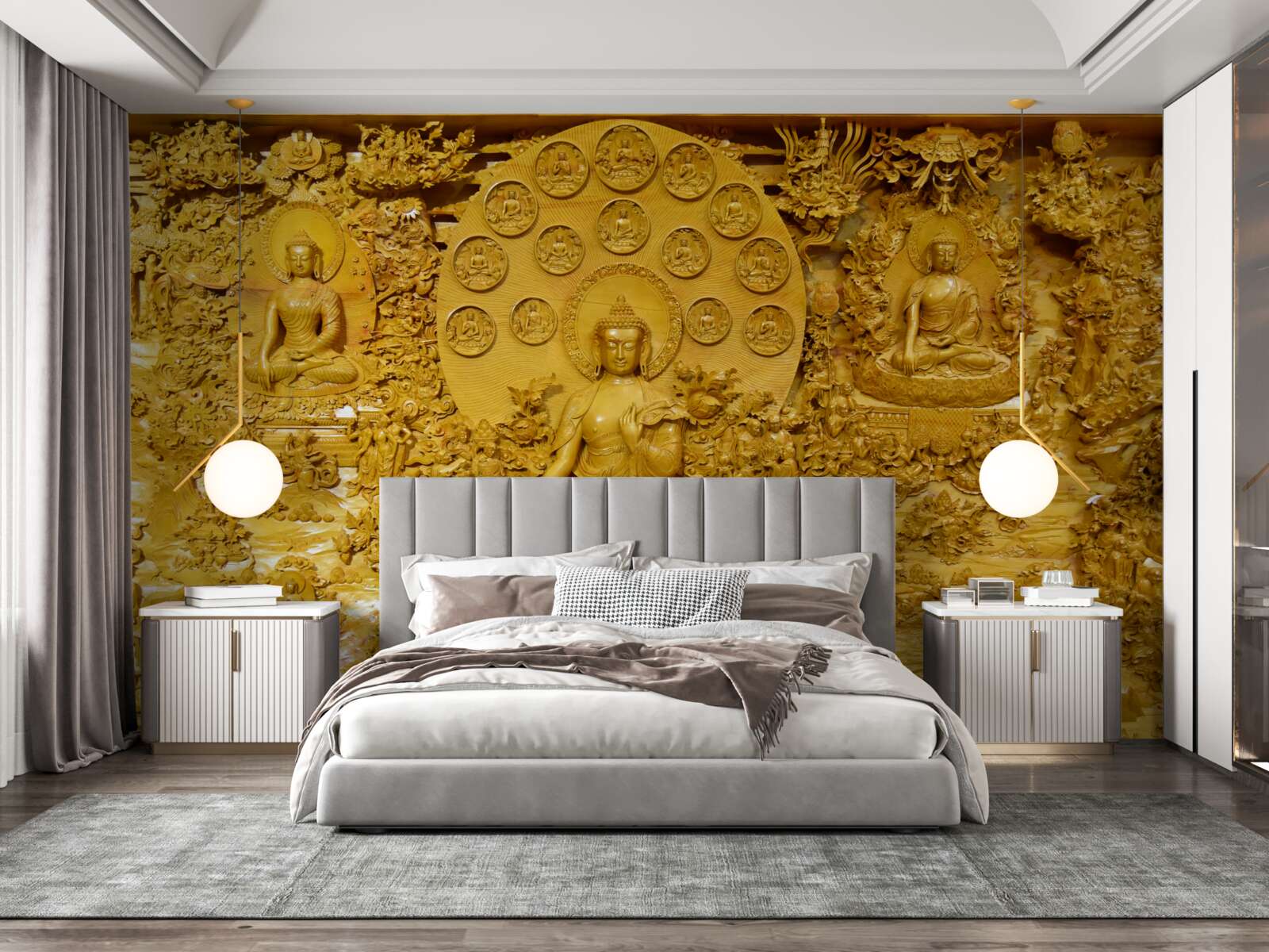 Papier peint tableau du tibet avec motifs