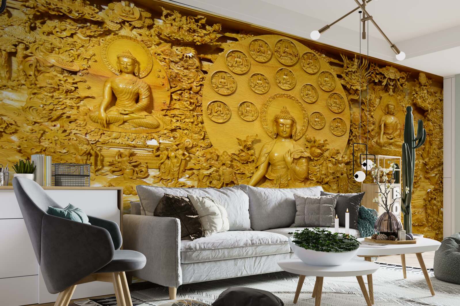 Papier peint tableau du tibet avec motifs