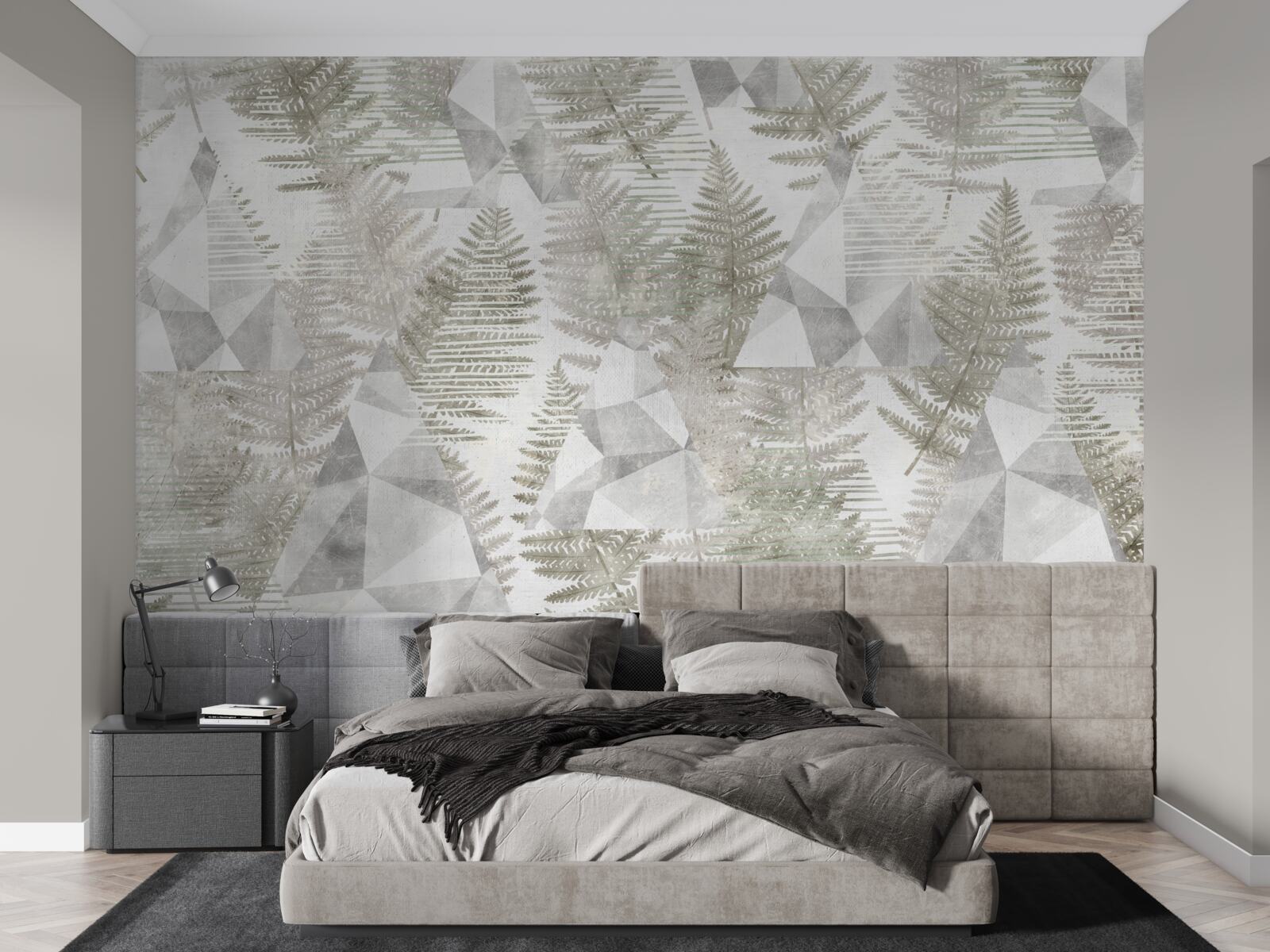 Papier peint abstrait avec des feuilles tropicales