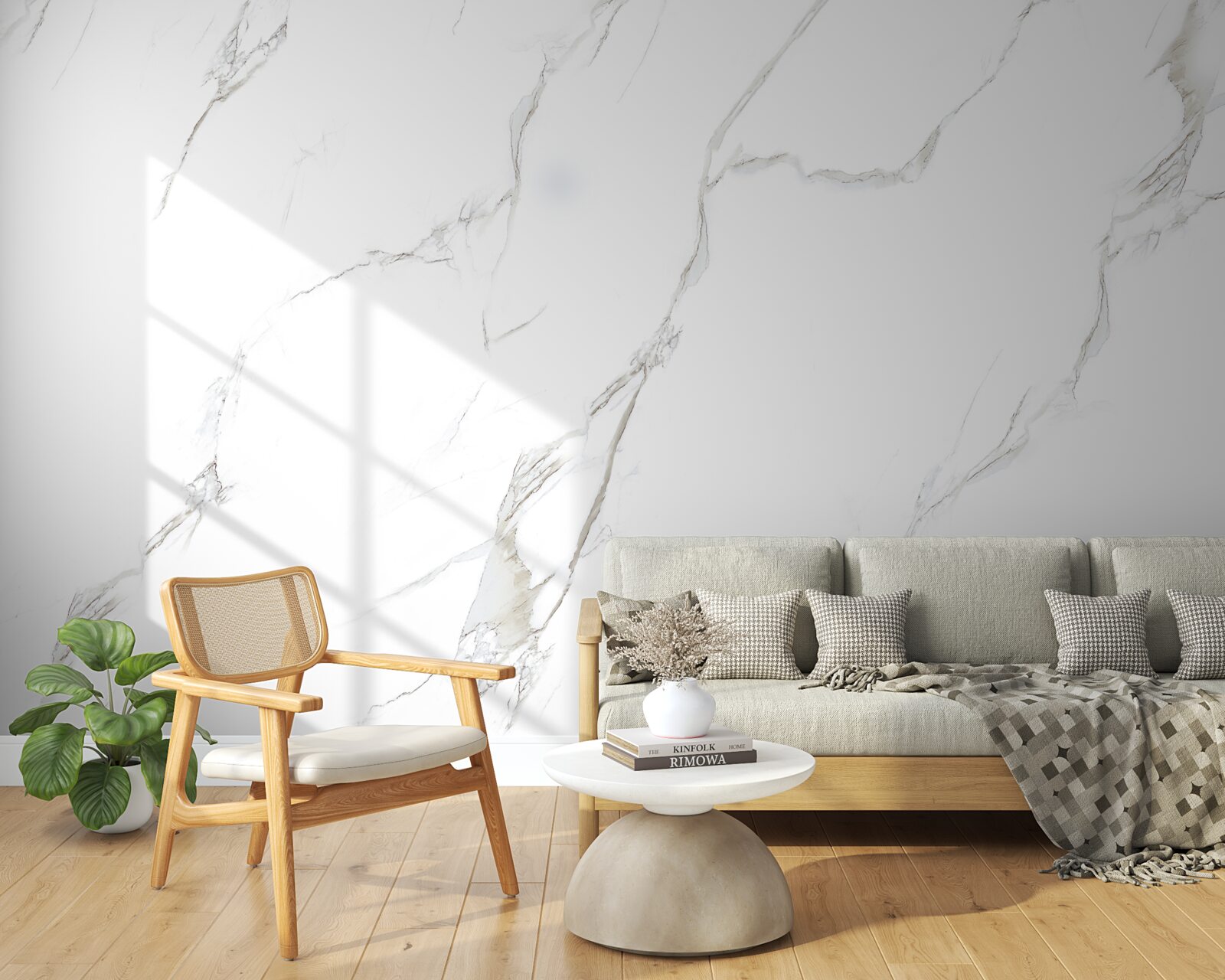 Papier peint marbre blanc