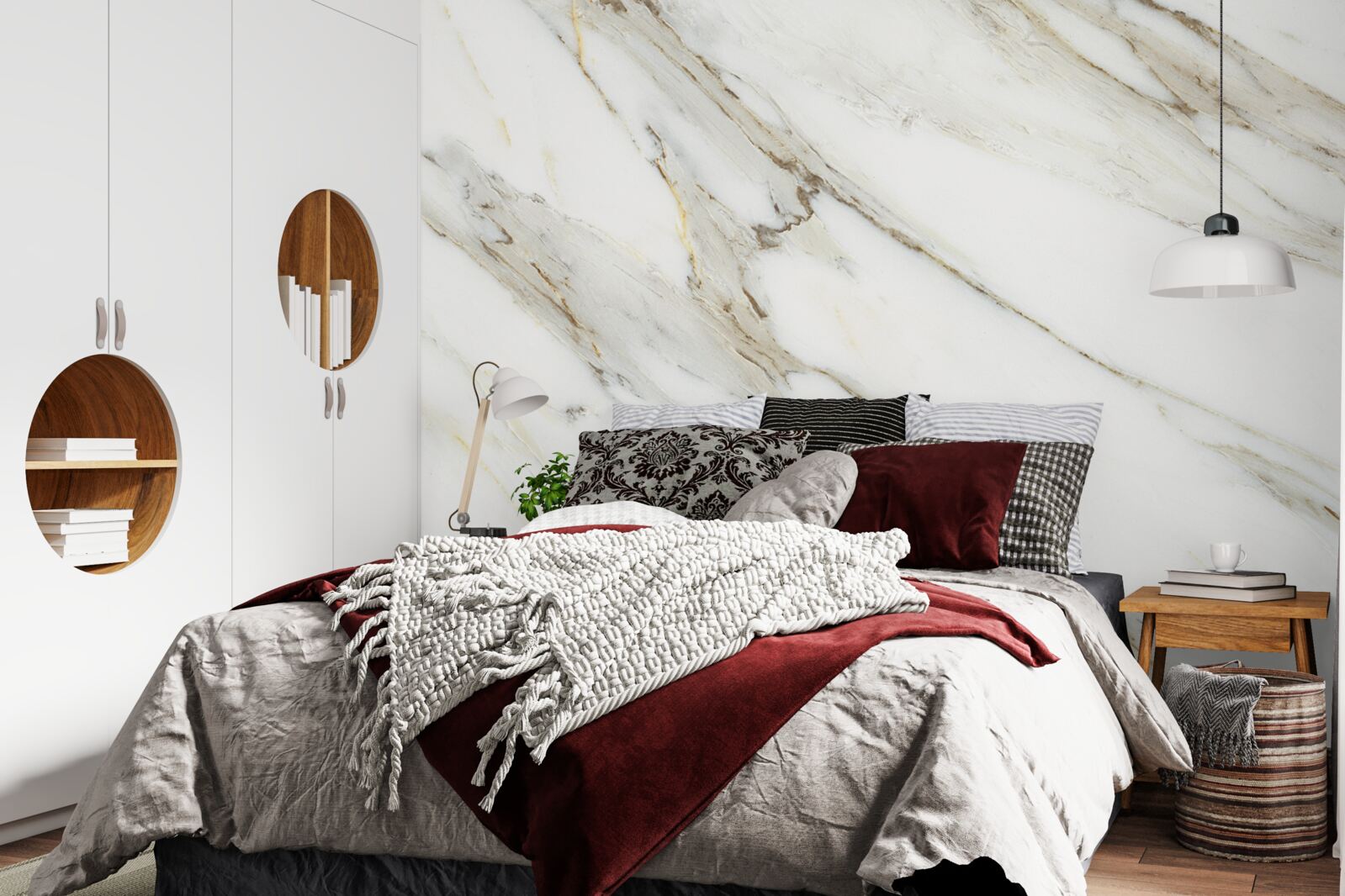 Papier peint or et argent avec marbre