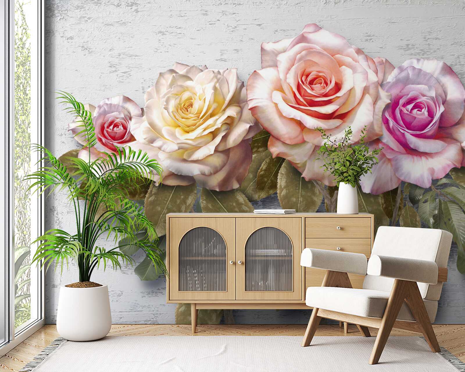 Papier peint un bouquet de roses magnifiques