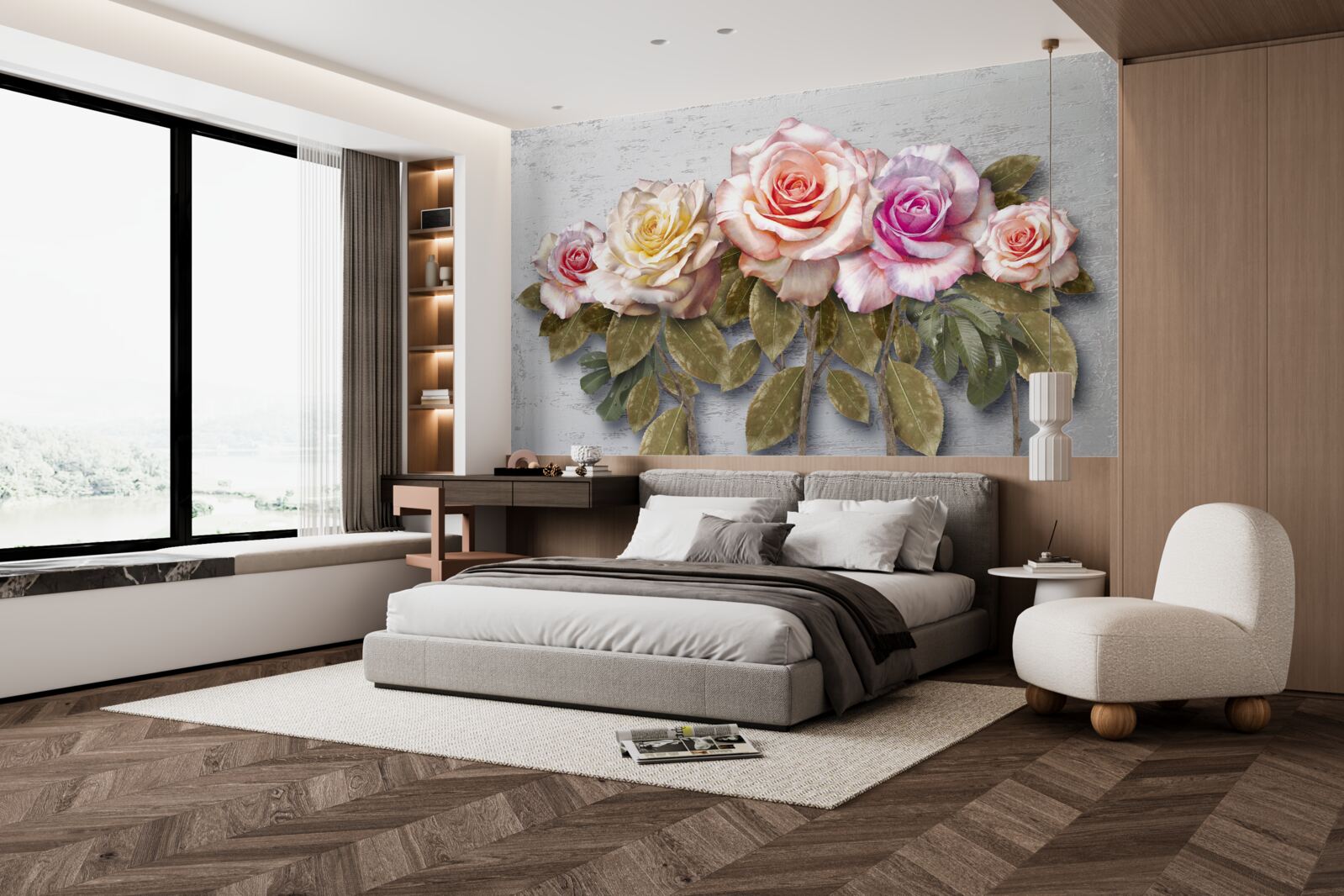 Papier peint un bouquet de roses magnifiques