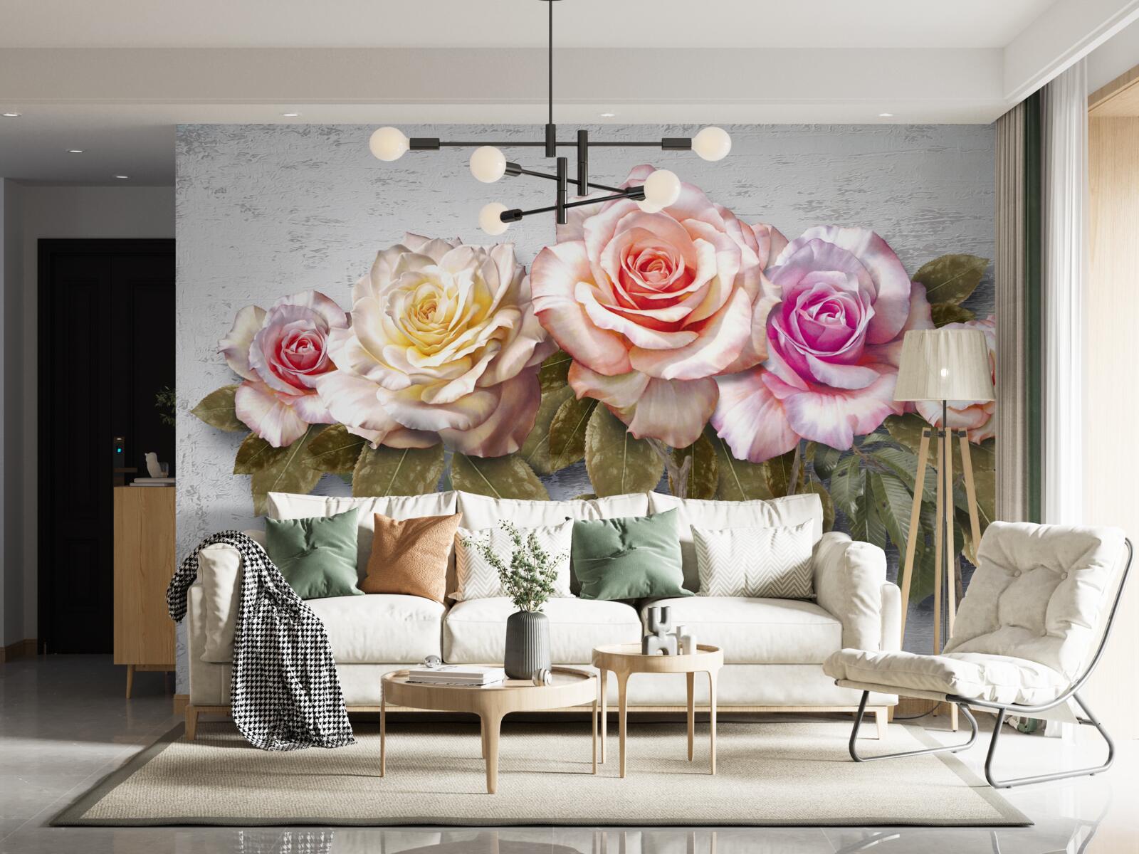 Papier peint un bouquet de roses magnifiques
