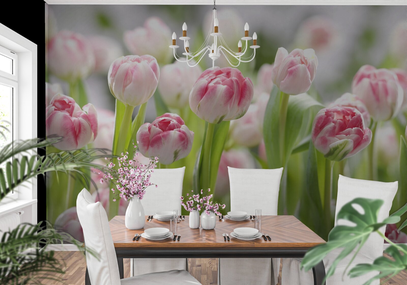 Papier peint bourgeons de tulipe non ouverts