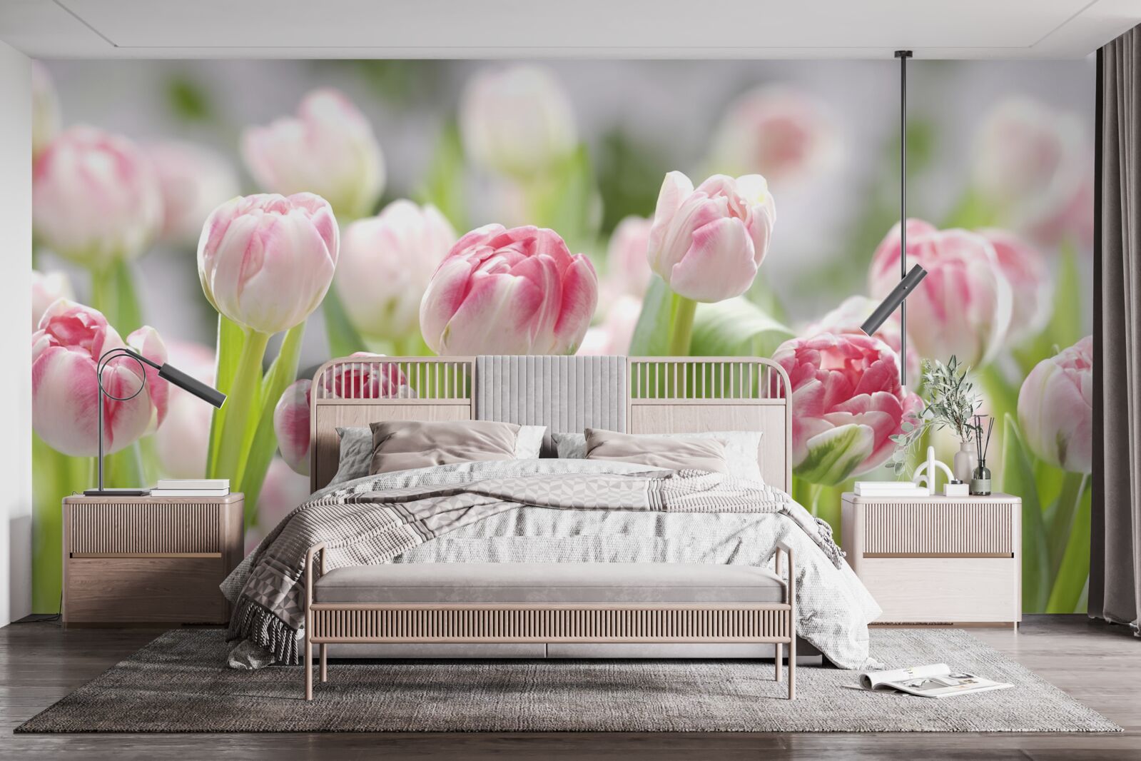 Papier peint bourgeons de tulipe non ouverts