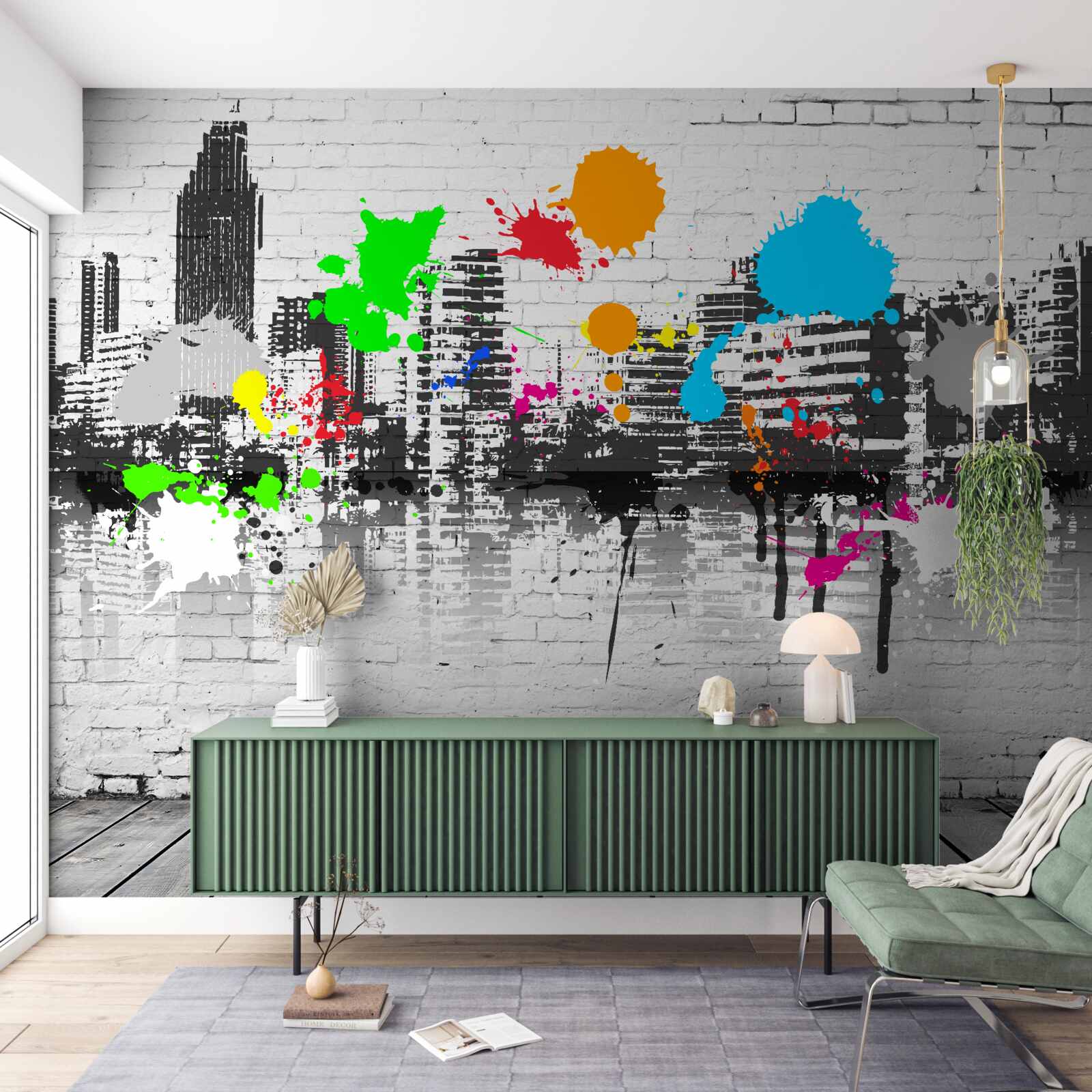 Papier peint graffiti sur mur urbain