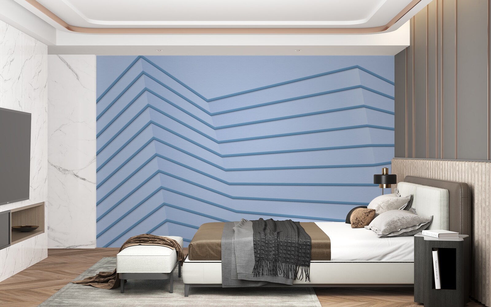 Papier peint les lignes bleues sont abstraites