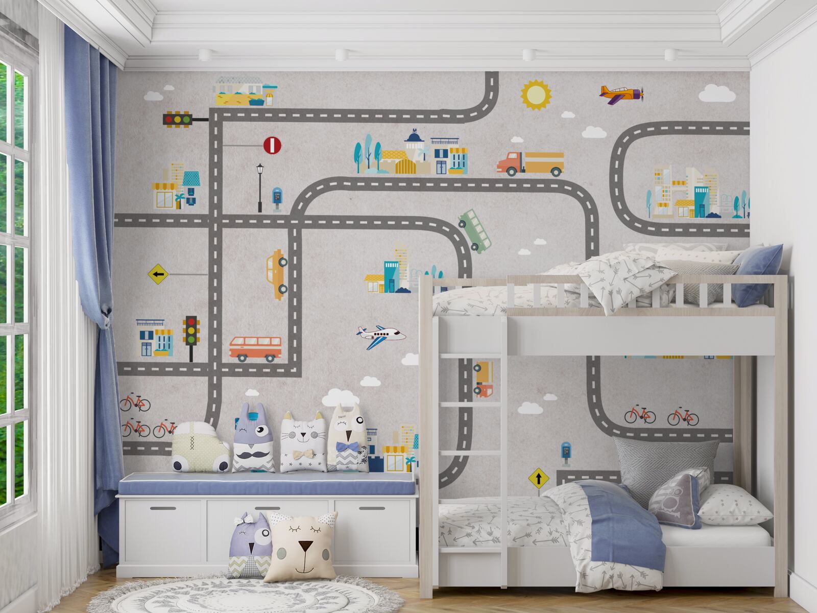 Papier peint routes urbaines pour les enfants