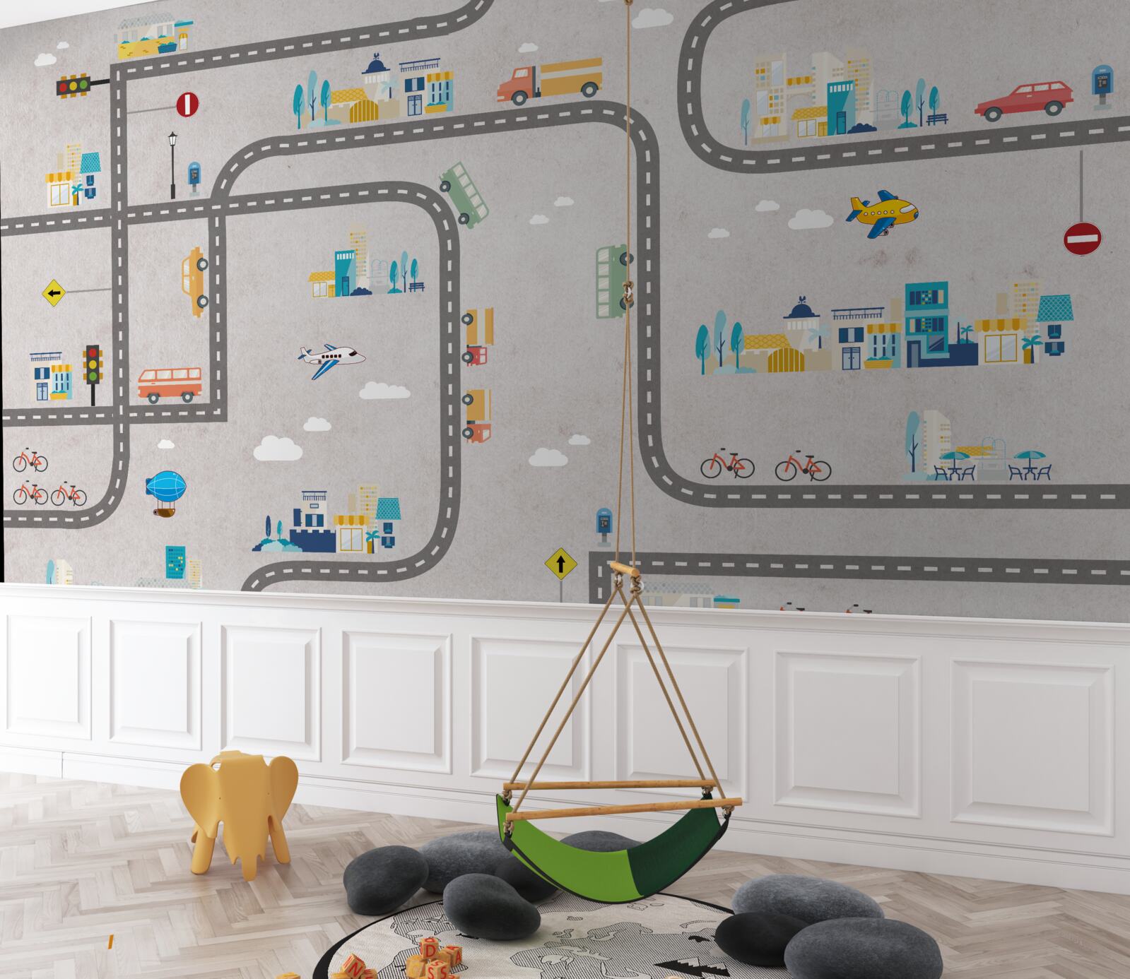 Papier peint routes urbaines pour les enfants