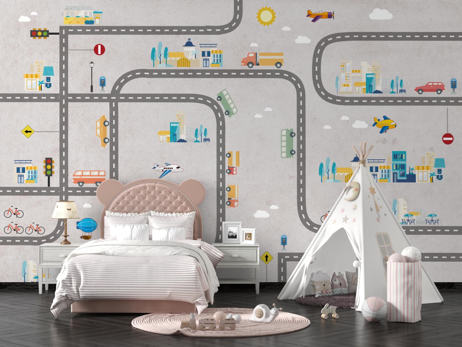 Papier peint routes urbaines pour les enfants