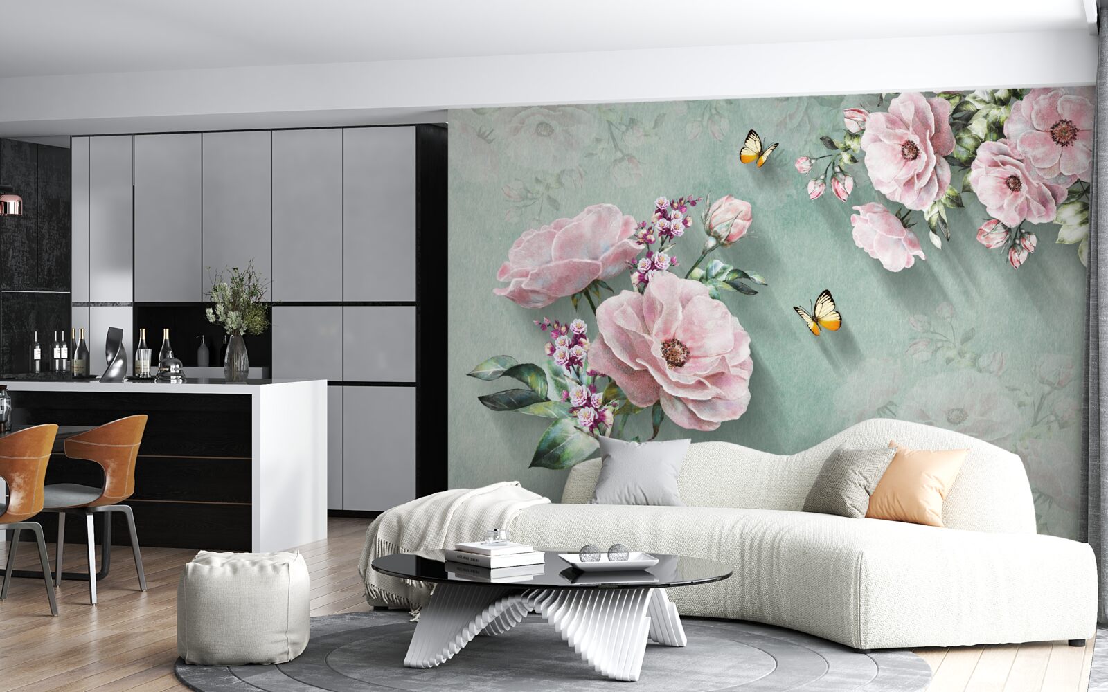 Papier peint des branches de fleurs magnifiques