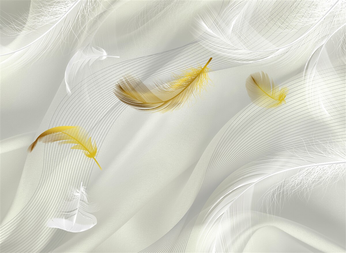 Papier peint ailes d'or en vol