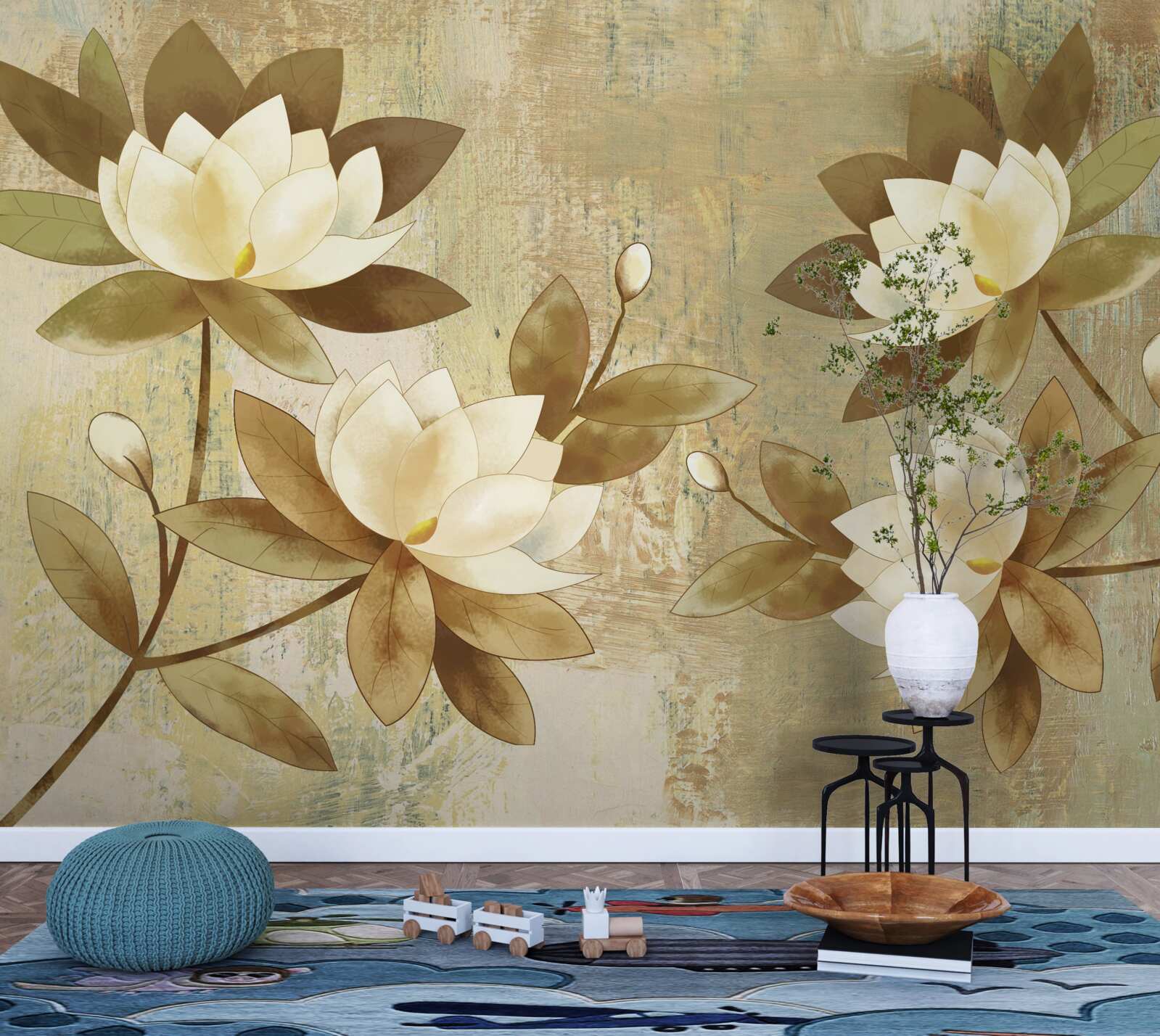 Papier peint peinture aquarelle du lotus