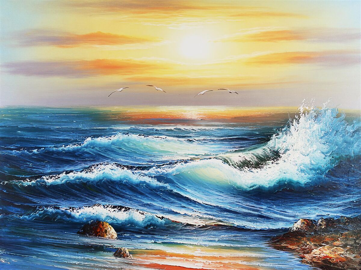 Papier peint vagues de l'océan en colère