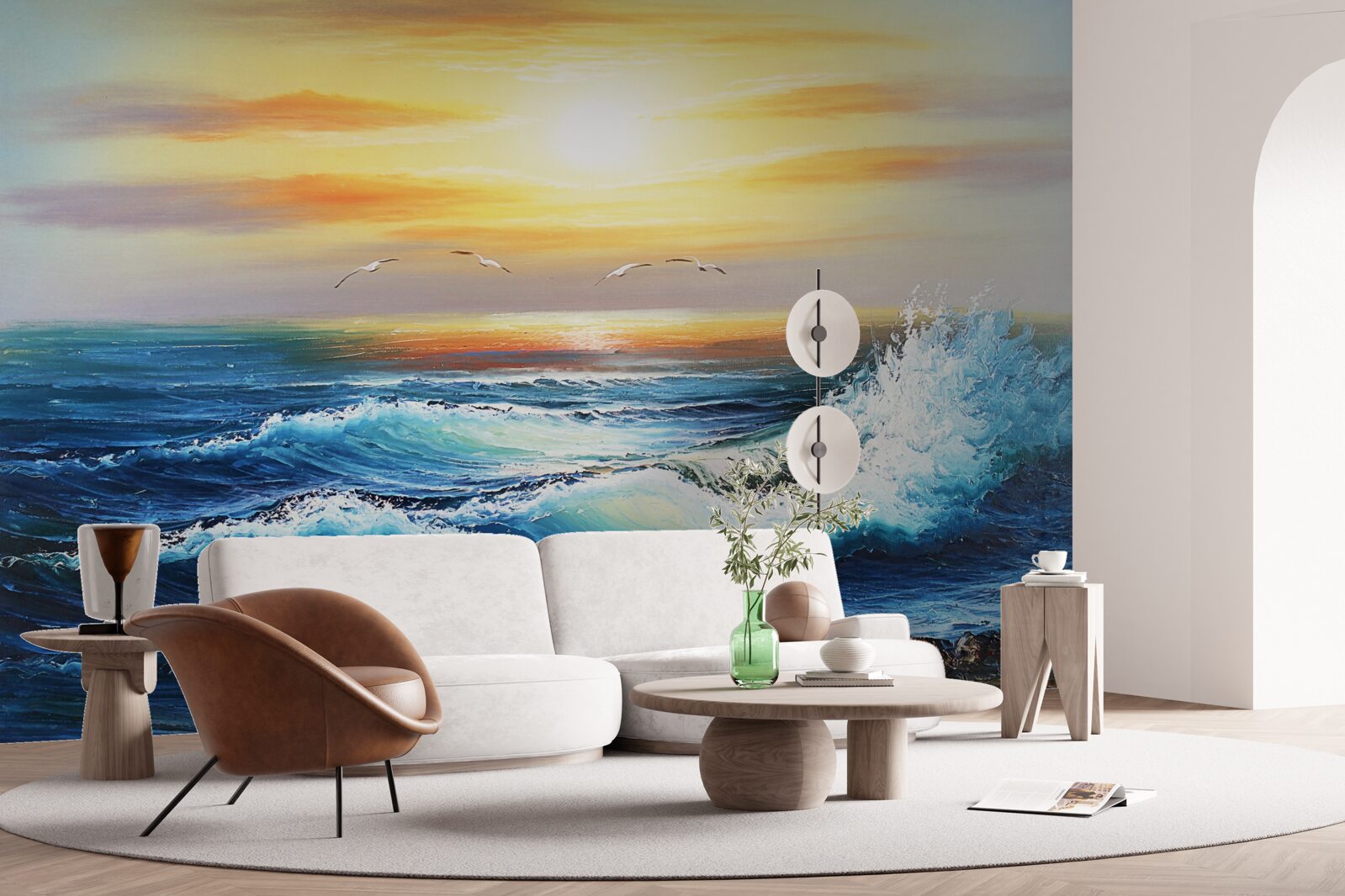 Papier peint vagues de l'océan en colère