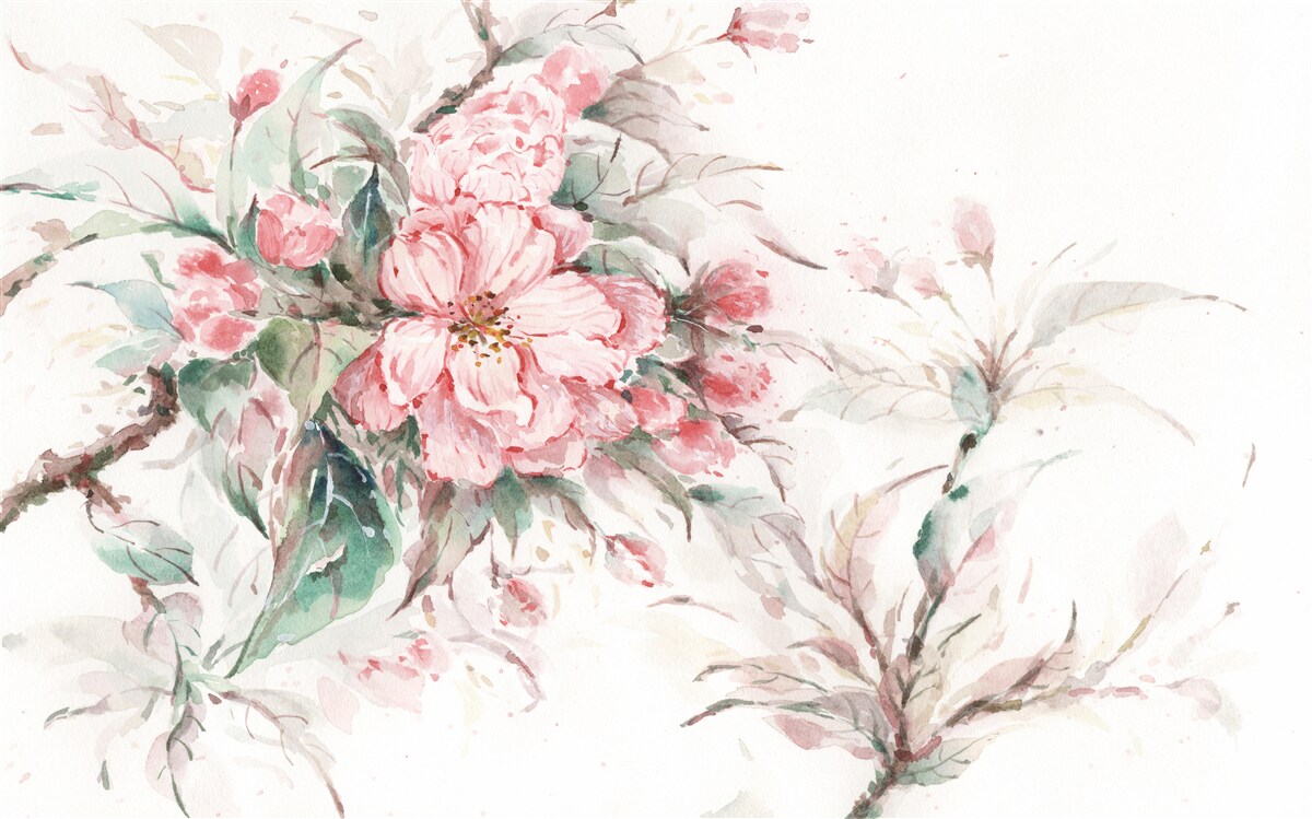 Papier peint branche légère du sakura luxueux