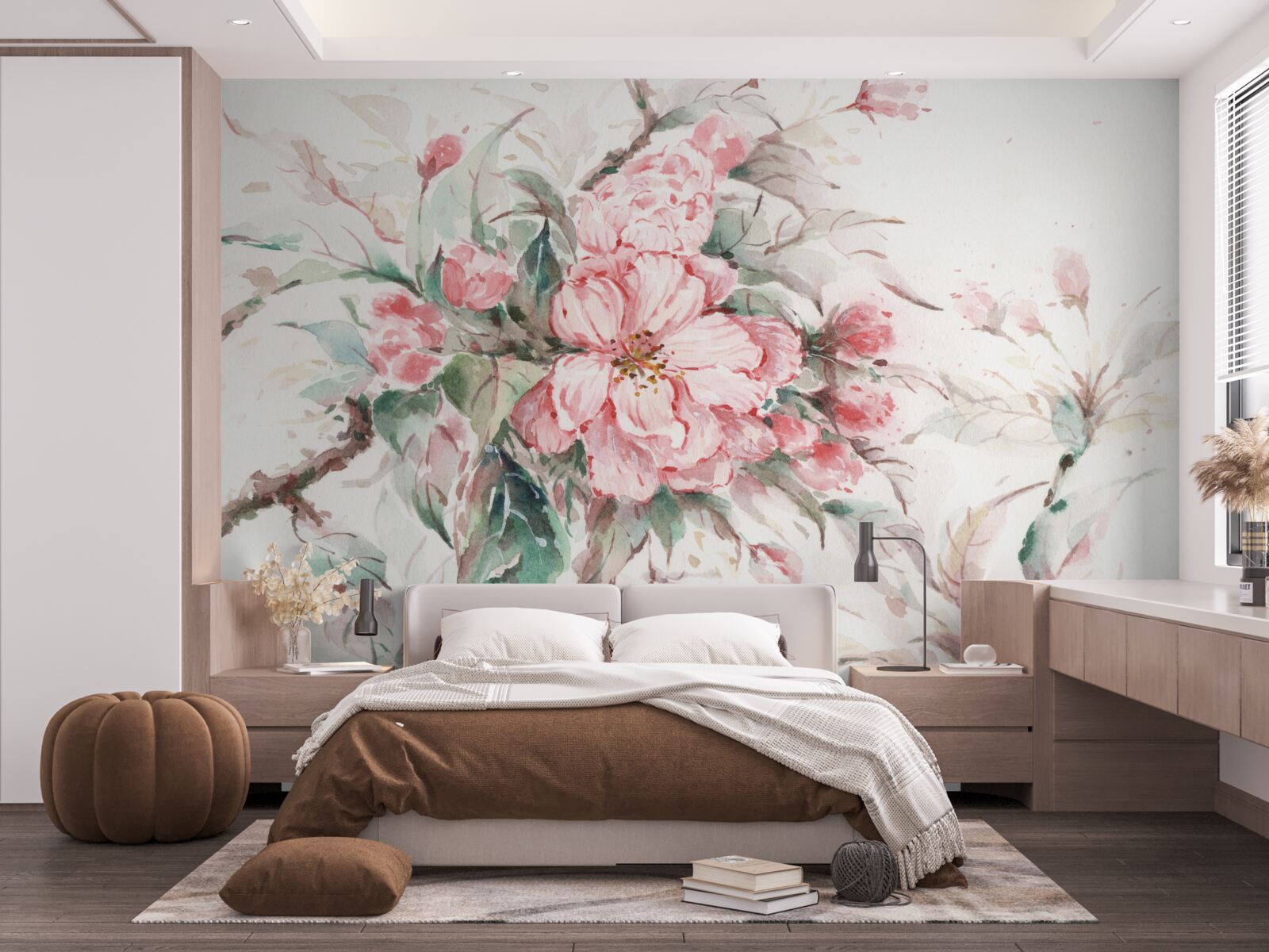Papier peint branche légère du sakura luxueux