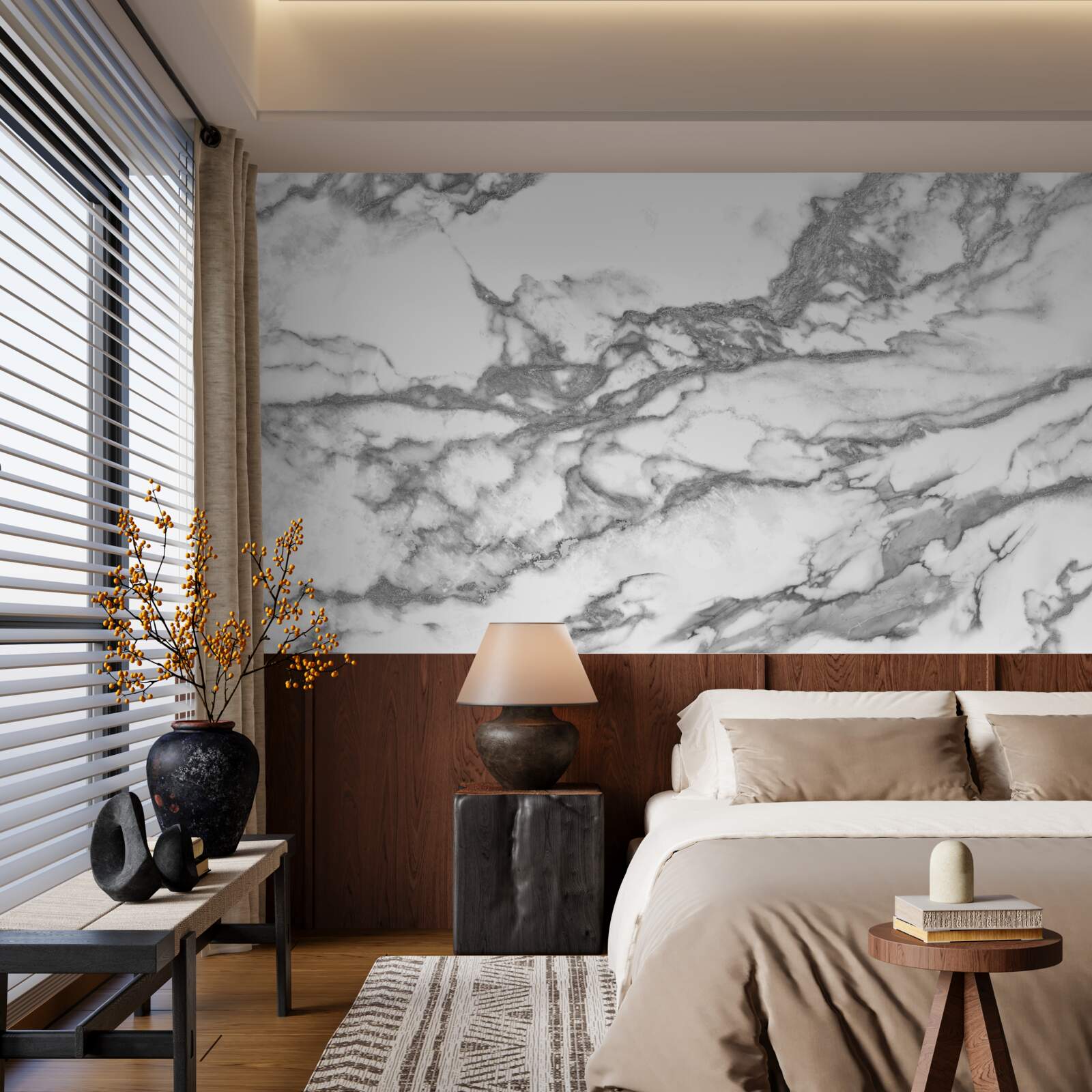 Papier peint marbre gris avec particules de poussière