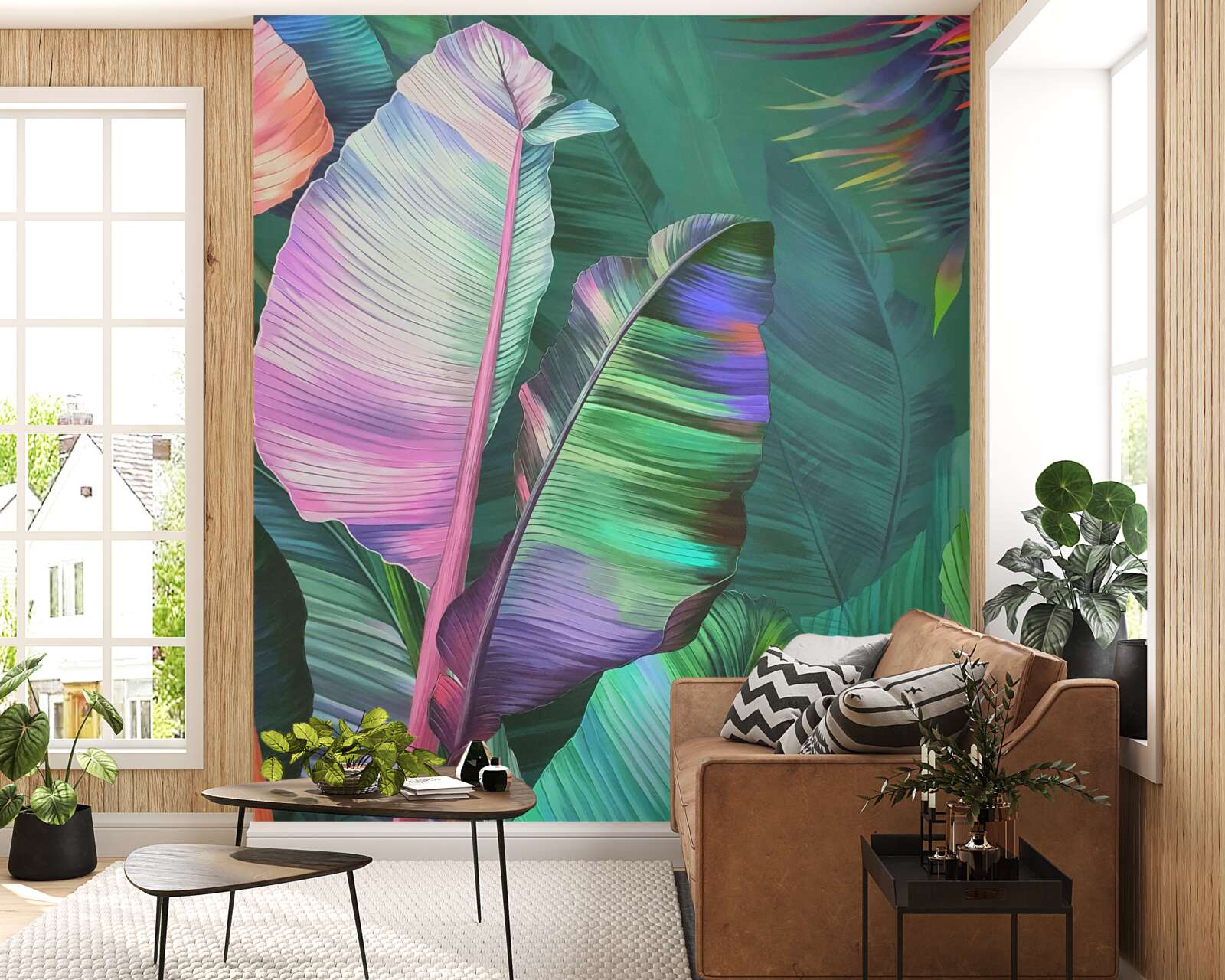 Papier peint grandes feuilles riches