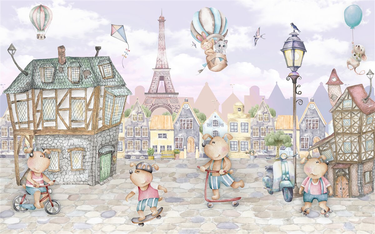 Papier peint ville des animaux