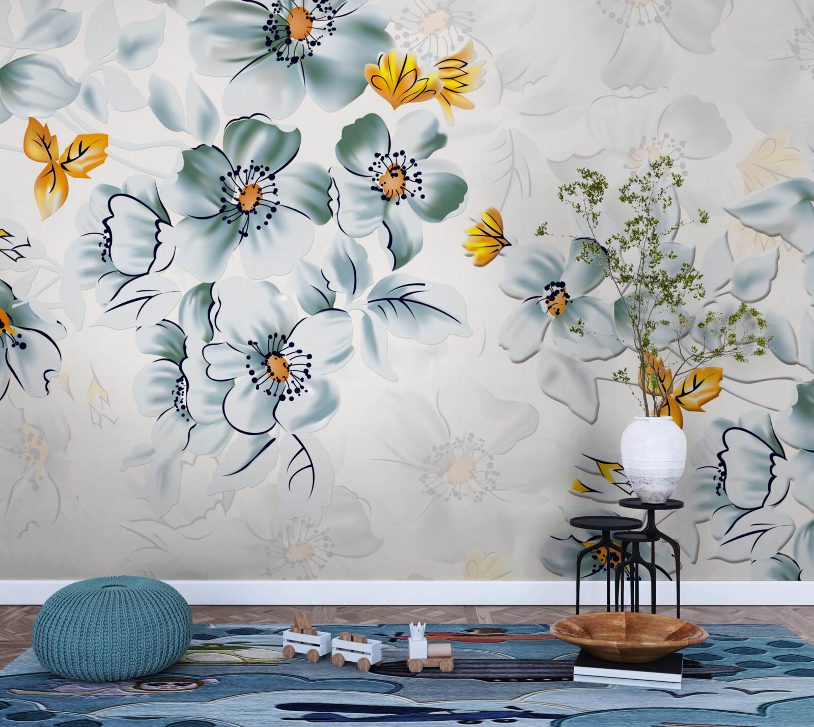 Papier peint les fleurs s'ouvrent tendrement