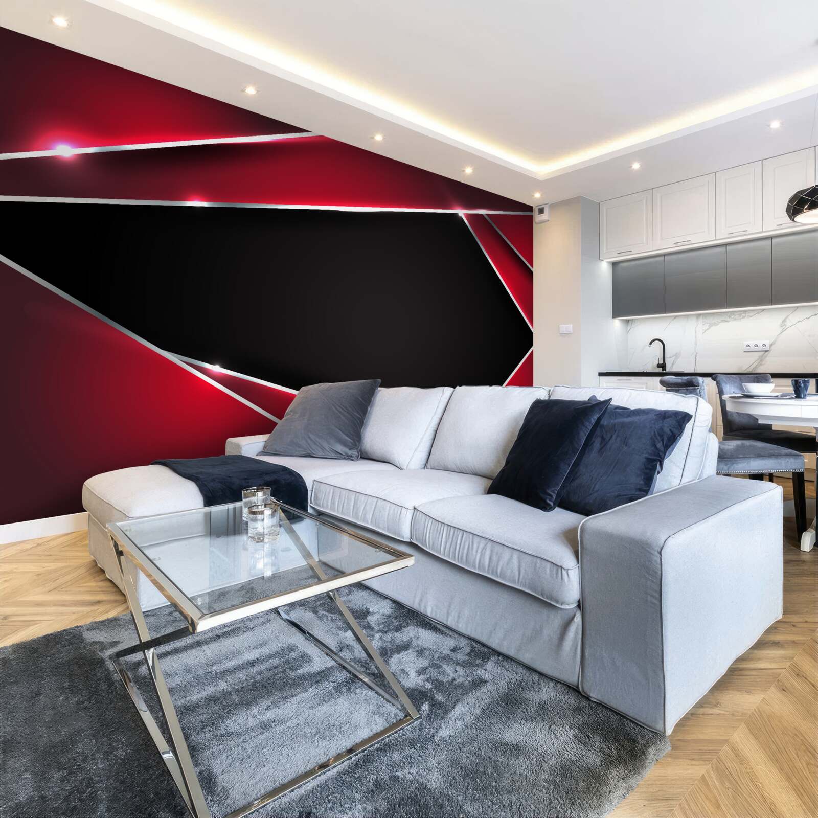 Papier peint fond exclusif en rouge et noir