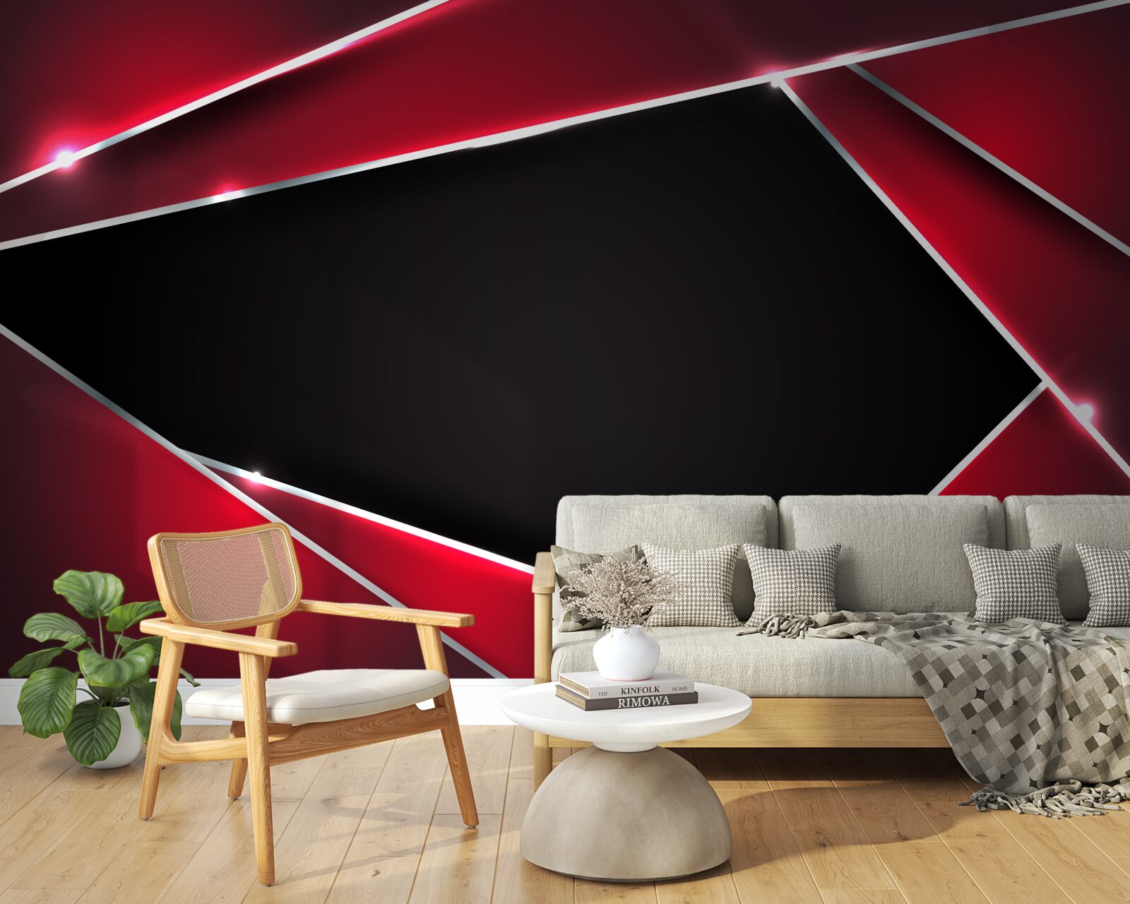 Papier peint fond exclusif en rouge et noir