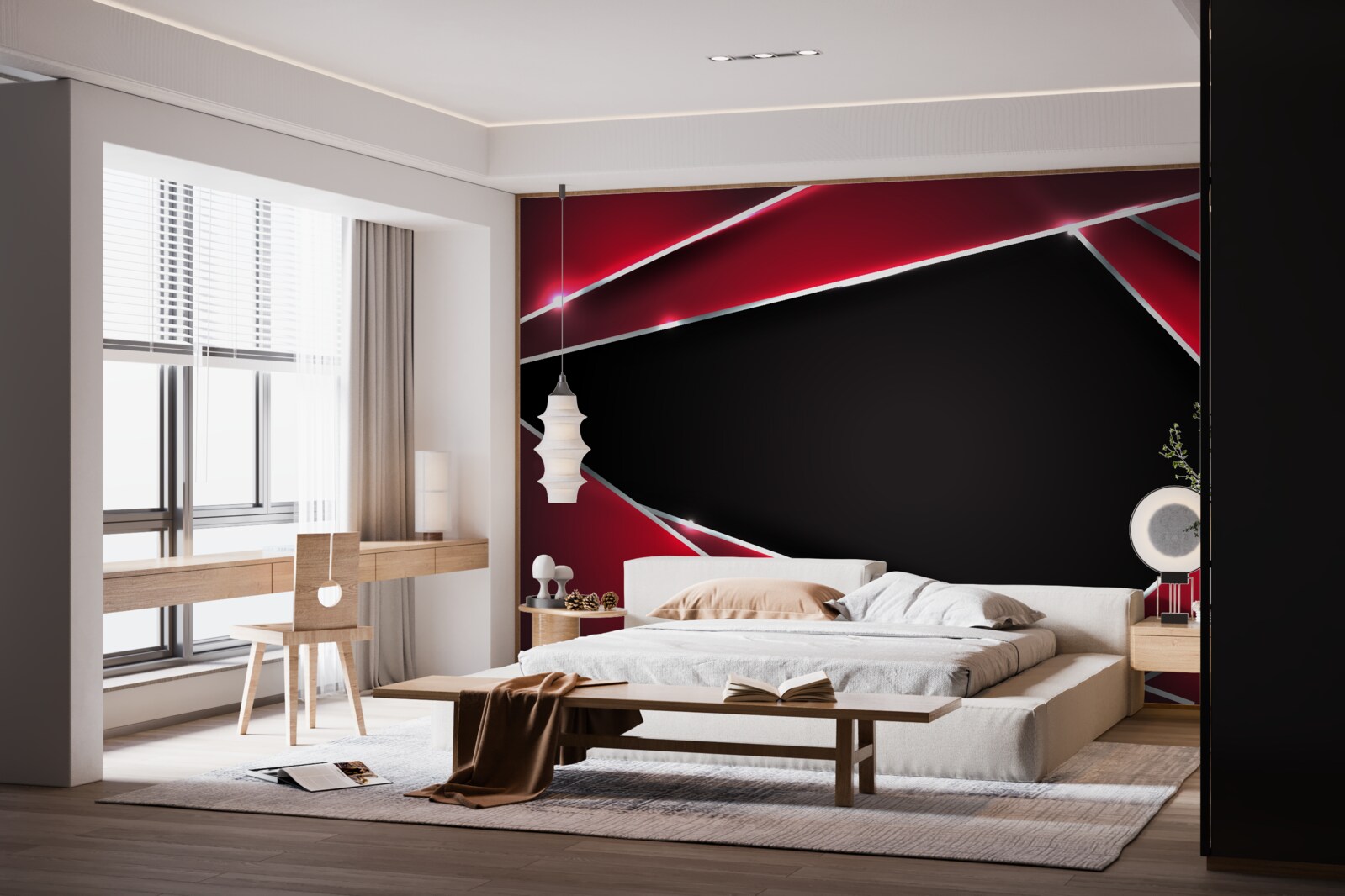 Papier peint fond exclusif en rouge et noir