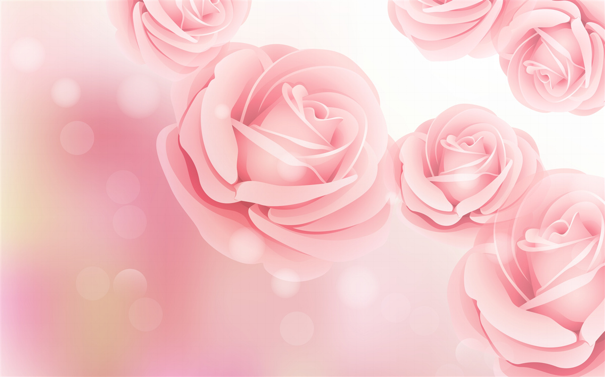 Papier peint fleurs roses douces dans une nuance de rose