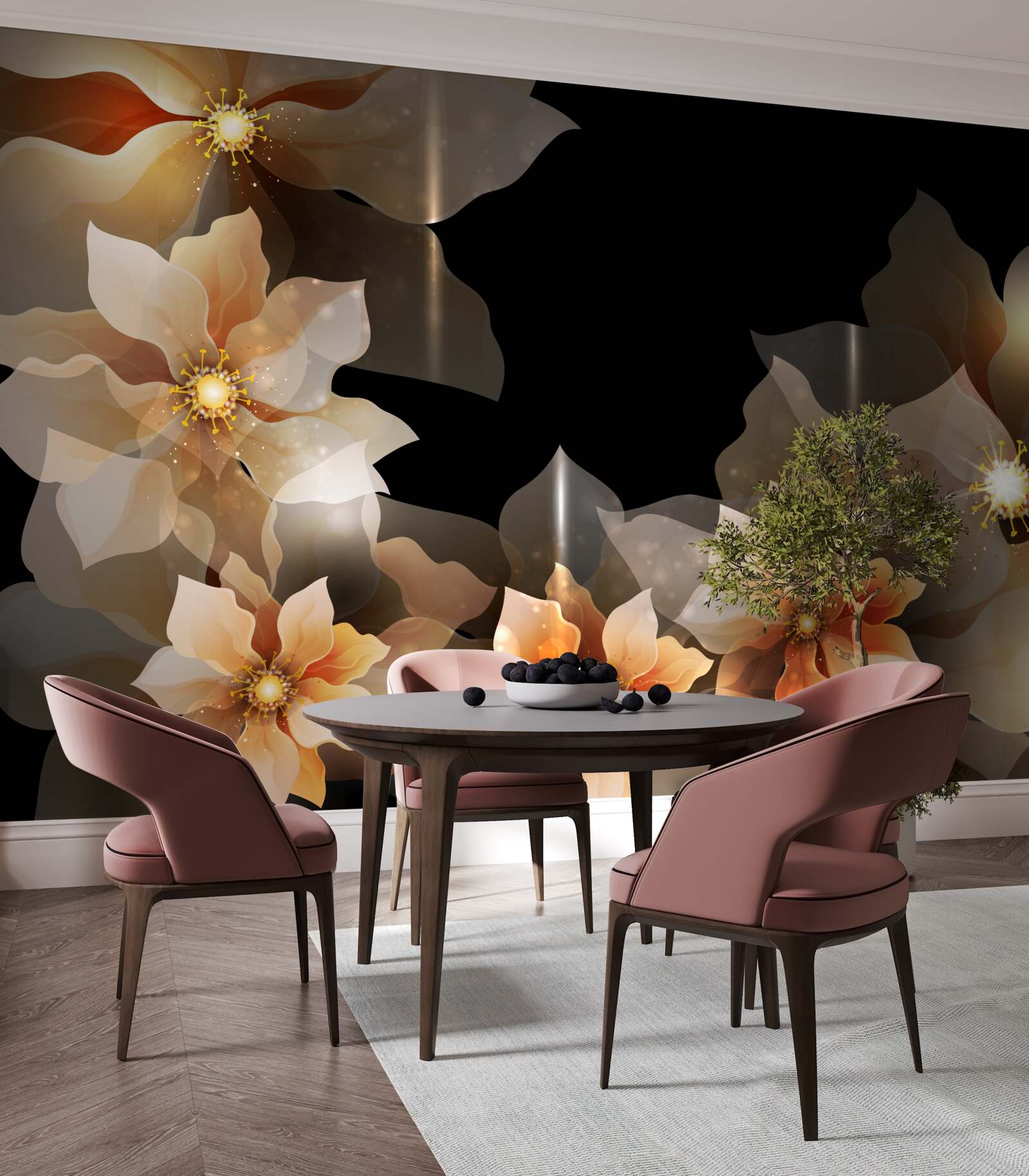 Papier peint la magie des belles fleurs