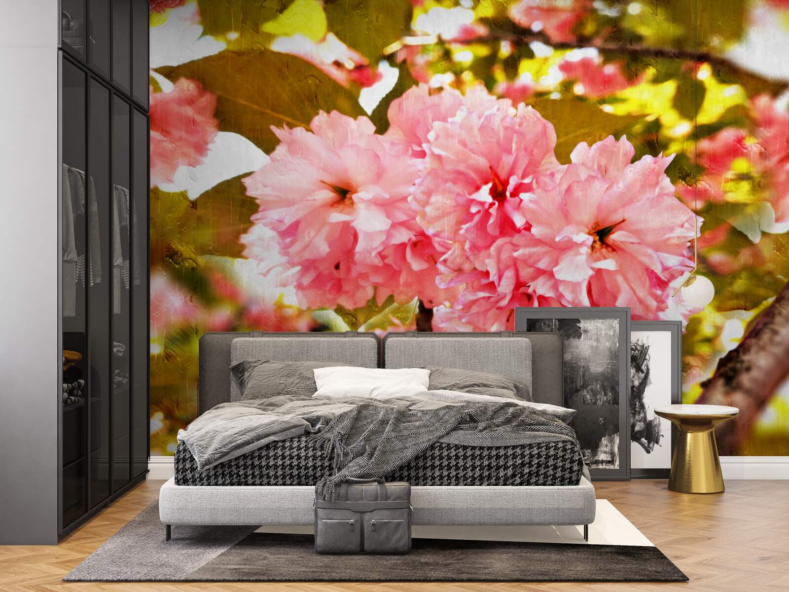 Papier peint kanzan sakura en pleine floraison