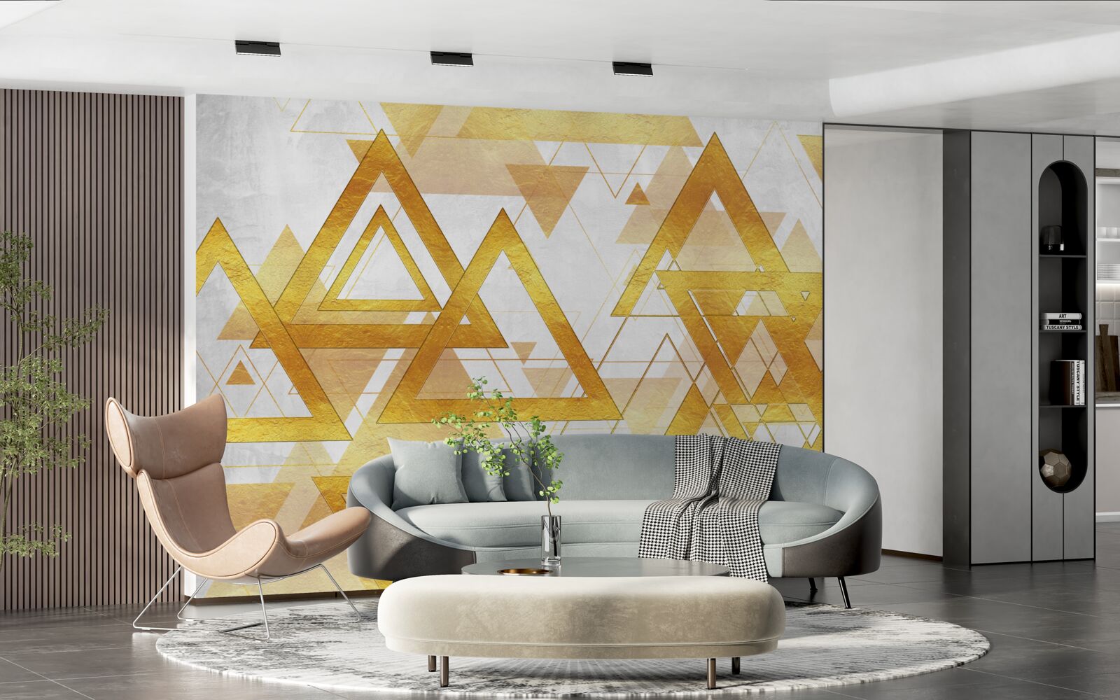 Papier peint masse des triangles d'or
