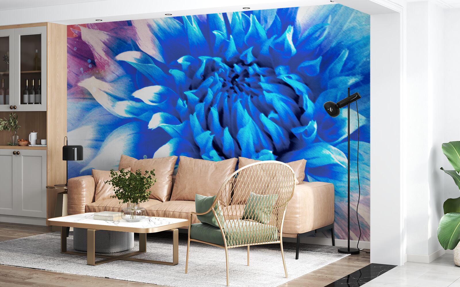 Papier peint bleu comme l'azur aster