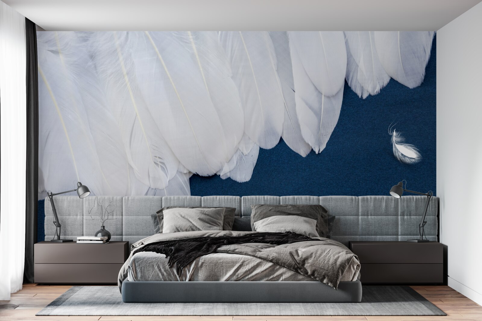 Papier peint plumes de différentes tailles, la blancheur de la neige