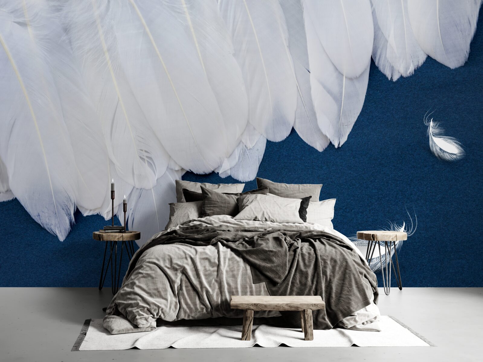 Papier peint plumes de différentes tailles, la blancheur de la neige
