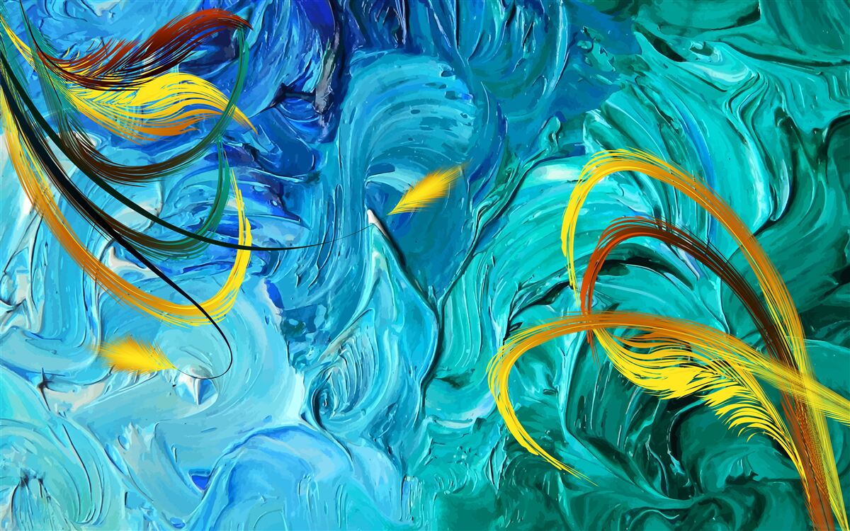 Papier peint pigments de gouache bleus en différentes teintes