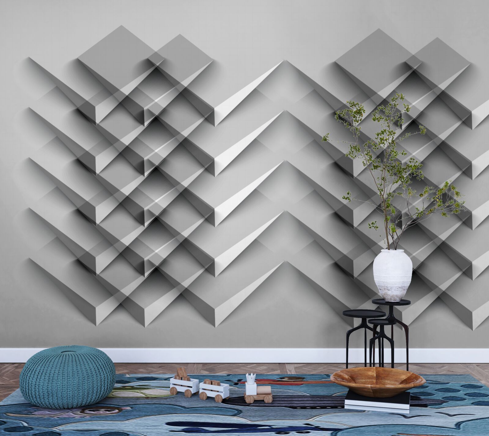 Papier peint Empilement de triangles en 3D