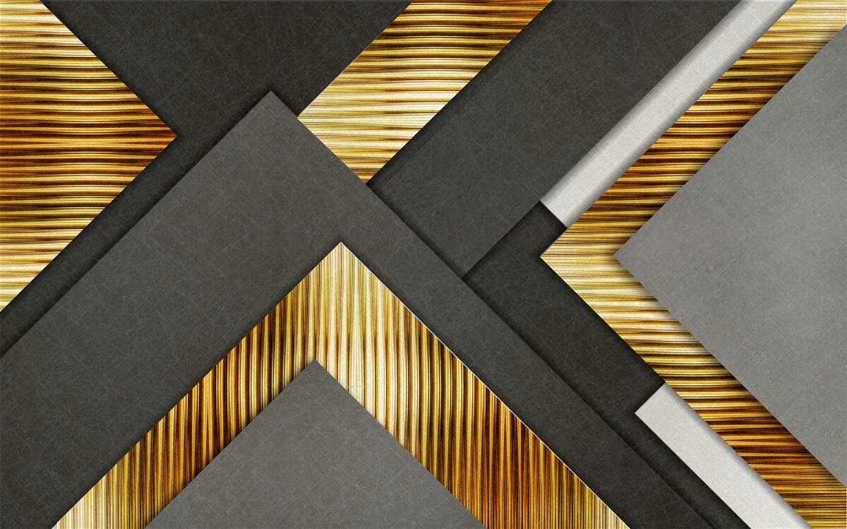 Papier peint les rectangles sont noirs avec des lignes dorées