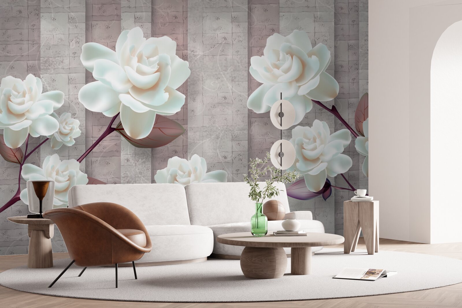 Papier peint des fleurs plus blanches que la neige sur les branches