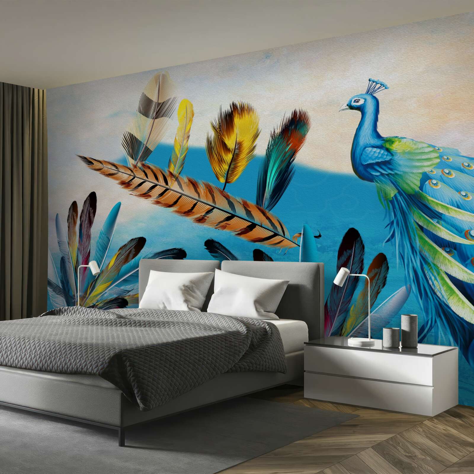 Papier peint les plumes de ce paon
