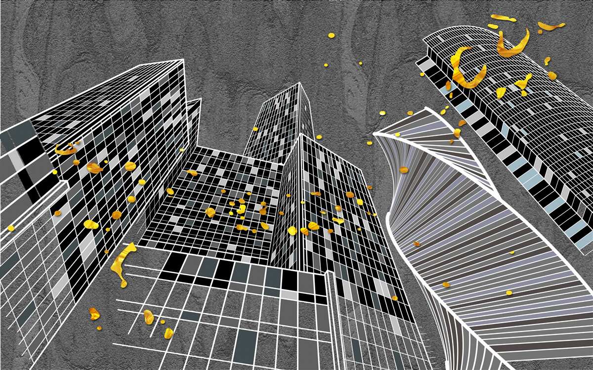 Papier peint architecture urbaine de style géométrique
