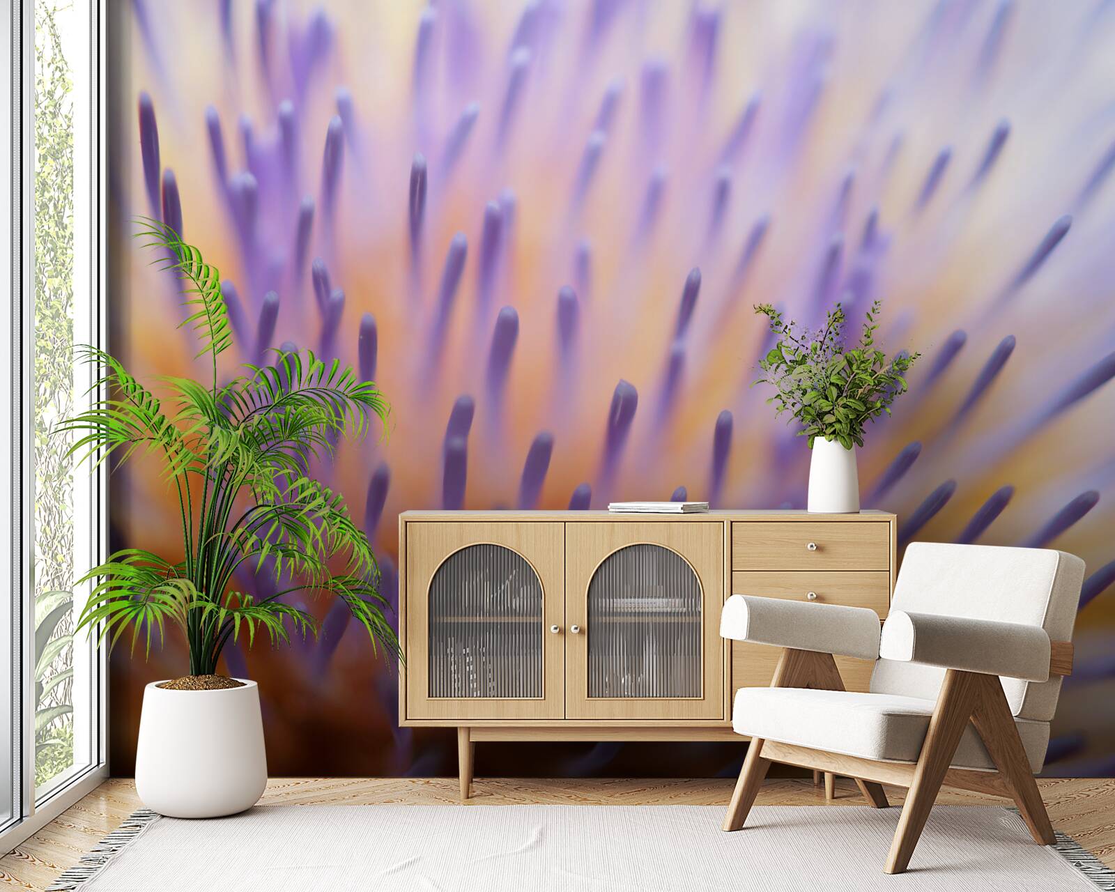 Papier peint chardon lilas d'Ecosse