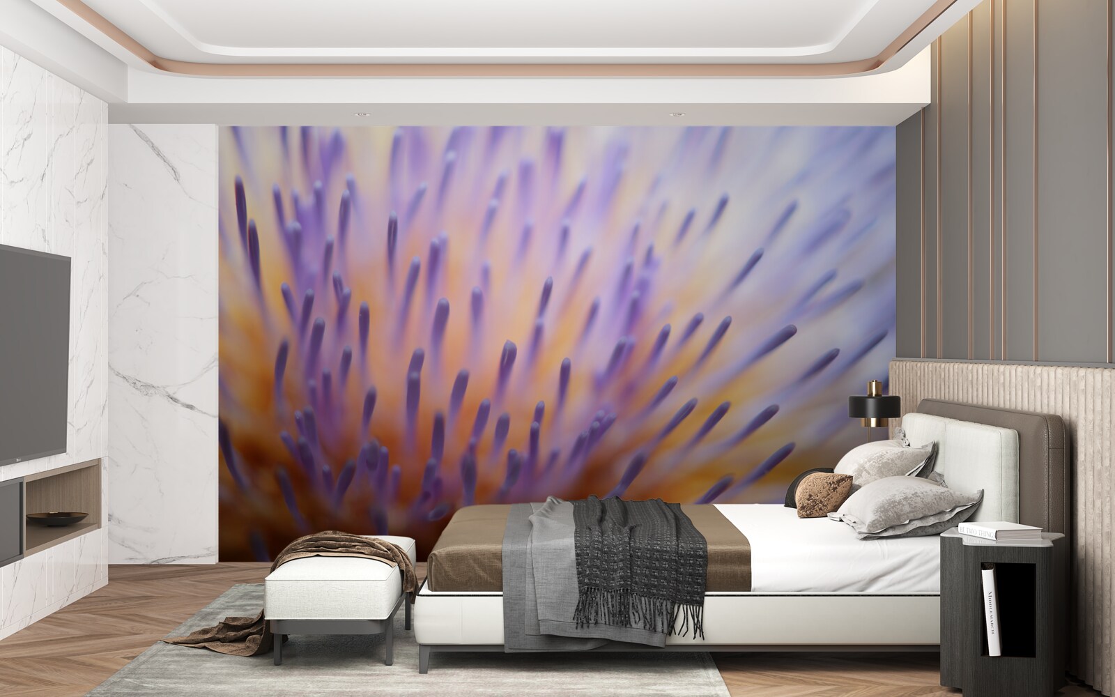 Papier peint chardon lilas d'Ecosse