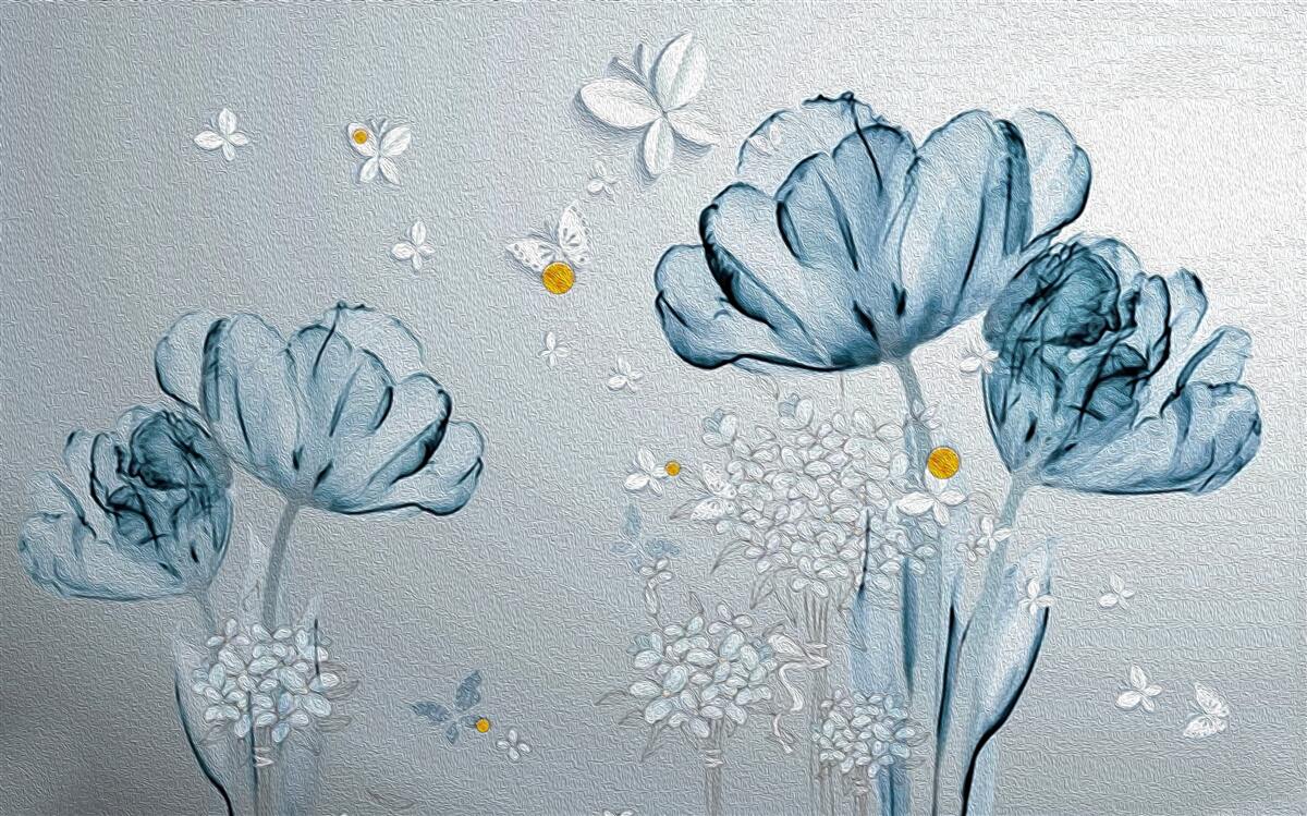 Papier peint Les coquelicots de printemps ont des fleurs transparentes